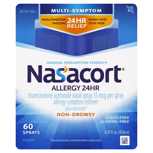 Image for Nasacort Allergy 24 HR, Multi-Symptom, Original Prescription Strength, 55 mcg, Nasal Spray,0.37oz from Theatre Pharmacy