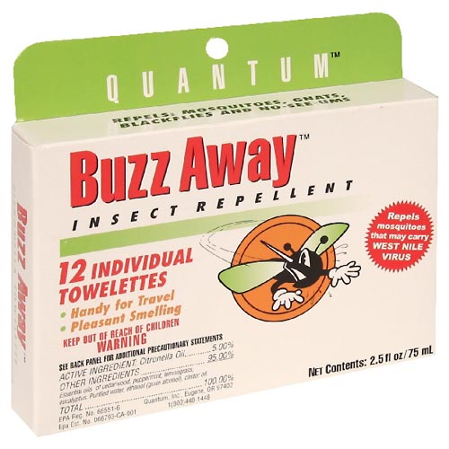 Image for Buzz Away Insect Repellent, Citronellas Towelette,12ea from Theatre Pharmacy