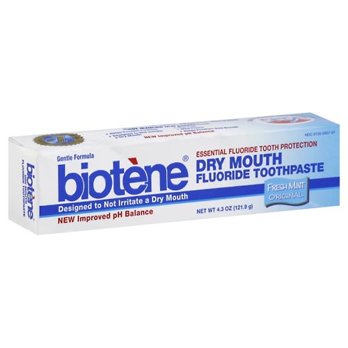 Image for Biotene Toothpaste, Fluoride, Dry Mouth, Fresh Mint Original,4.3oz from Theatre Pharmacy