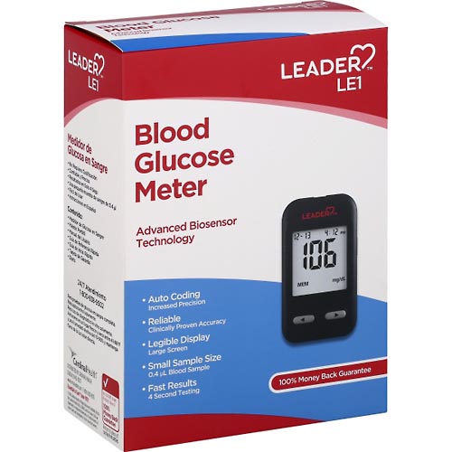 Image for Leader Blood Glucose Meter, Advanced Biosensor Technology,1ea from Theatre Pharmacy
