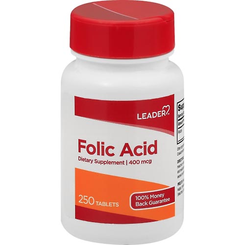 Image for Leader Folic Acid, 400 mcg, Tablets,250ea from Theatre Pharmacy