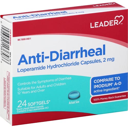 Image for Leader Anti-Diarrheal, Softgels,24ea from Theatre Pharmacy