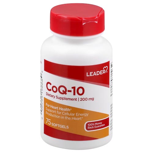 Image for Leader CoQ-10, 200 mg, Softgels,75ea from Theatre Pharmacy