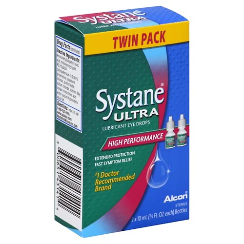 Image for Systane Eye Drops, Lubricant, High Performance, Twin Pack,2ea from Theatre Pharmacy