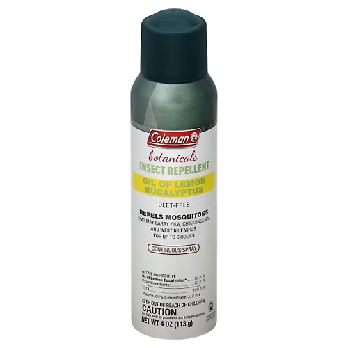Image for Coleman Insect Repellent, Botanicals, Oil of Lemon Eucalyptus,4oz from Theatre Pharmacy