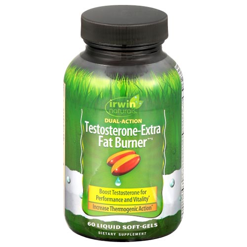 Image for Irwin Naturals Testosterone-Extra, Fat Burner, Dual Action, Soft-Gels,60ea from Theatre Pharmacy
