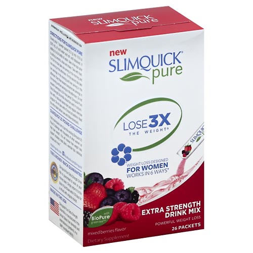 Image for SlimQuick Drink Mix, Extra Strength, Packets, Mixed Berries Flavor,26ea from Theatre Pharmacy