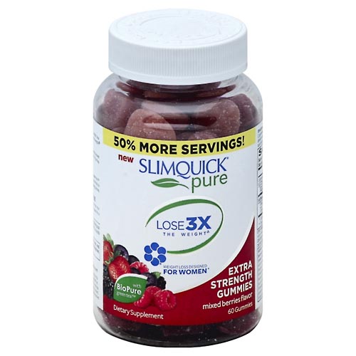 Image for SlimQuick Weight Loss, for Women, Extra Strength, Gummies, Mixed Berries Flavor,60ea from Theatre Pharmacy